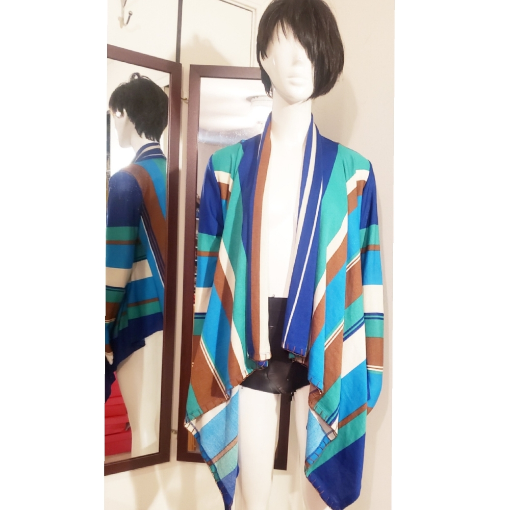 Multicolor Stripe Cape Knit Top Size M